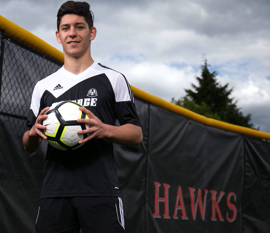 Bobby Stoyanov, Mountlake Terrace senior, posted 47 goals and 14 assists this season. (Kevin Clark / The Herald)