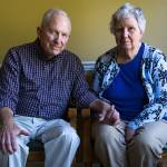 Jim Mallonee and wife, Shirley Mallonee, at Brookdale Silver Lake on July 5 in Everett. Jim and Shirley have been married for 52 years. (Olivia Vanni / The Herald)