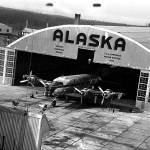 The Alaska Airlines repair and maintenance hangar at Paine Field, built in 1948 and shown here in 1951, now houses the Flying Heritage & Combat Armor Museum. The airline will soon offer commercial flights from the Everett airport. (Ken Knudson / Everett Herald)