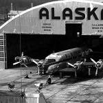 The Alaska Airlines repair and maintenance hangar at Paine Field, built in 1948 and shown here in 1951, now houses the Flying Heritage & Combat Armor Museum. The airline will soon offer commercial flights from the Everett airport. (Ken Knudson / Everett Herald)