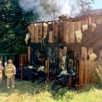 A duplex in north Lynnwood burned Friday morning, displacing five residents. (South Snohomish County Fire & Rescue)