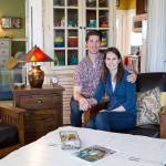 Alyssa and Clinton Seal are pictured in the living room of their craftsman home in Everett. (Ian Terry / The Herald)