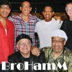 BroHamM band members in 2015: (from left, front) Jim Pautler, Laurence Gouveia; (back) Len, Curtis and Larry Hammond, and Larry Greenleaf. (BroHamM)