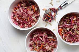 Put a little more awe in your slaw with shredded vegetables