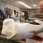 The jaw bone hung in a cannery in LaConner for many years and was ultimately loaned to the Langley Whale Center. (Patricia Guthrie / Whidbey News Group)