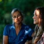 Lisa Marquart (left) listens as Jacqy Vorderbrueggen talks about her son, Quintins, battle with cancer. The Idaho pair stayed with the Marquarts in Woodway while Quintin had treatment. (Dan Bates / The Herald)