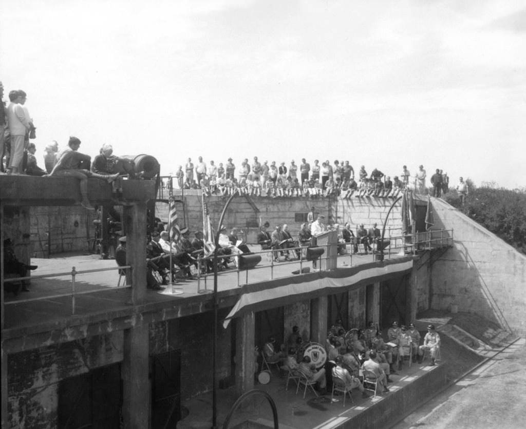 The Aug. 11, 1968, dedication at Fort Casey State Park took place with great fanfare. Dignitaries, military officials, industry captains and the public attended the ceremony. The 50th anniversary rededication will follow, with a few modern twists. (Washington State Parks Collection)