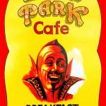 Mack Beneks sign he created for Luna Park Cafe in West Seattle. (Bob Sears photo)