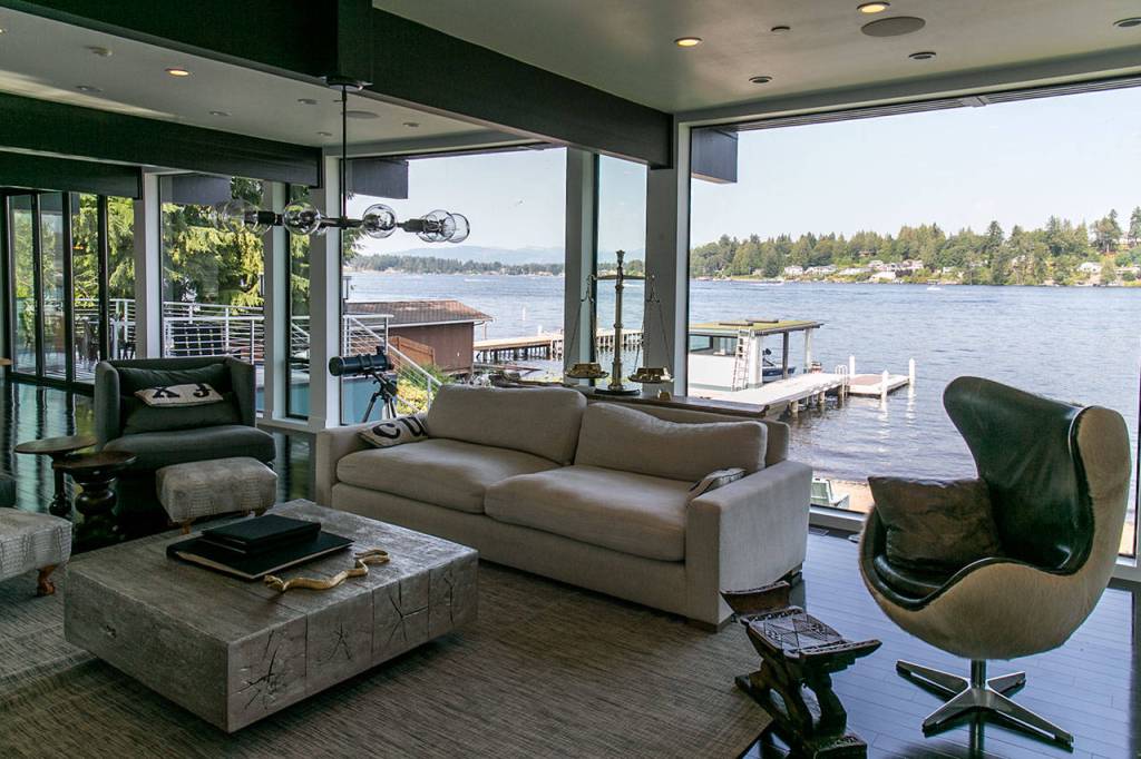 Lake views are one of the key features of Adrianna Lower-Stephensons home in Lake Stevens. (Kevin Clark / The Herald)