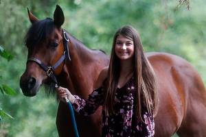 This weeks Herald Super Kid Alexis Eacret is a champion horse rider and just recently won a national title. She dearly loves her 12-year-old quarterhorse, Brody, that she has had for three years. (Dan Bates / The Herald)