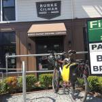 Burke Gilman Brewing co-owner Eric Lundquist parks his bike in front of the brewery in Seattle on July 27. Located near the Burke-Gilman Trail, the brewery is a favorite of bike riders since it opened last month. (Aaron Swaney / The Herald)