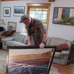 More wall space at Museo gallery means Jordan could experiment making much bigger paintings. (Patricia Guthrie / South Whidbey Record)