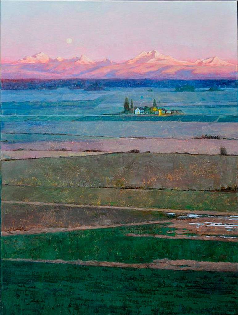 Cascade Sunset, oil on canvas