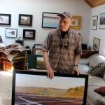 Painter Pete Jordan spent the past four months painting two dozen pieces of art for his first show at Museo in Langley. (Patricia Guthrie / South Whidbey Record)