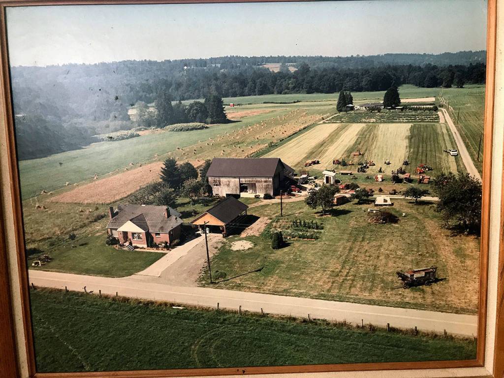 The barn which burned down Aug. 11 at the Frohning family farm is the large building behind the house shown here. (Sandi Frohning, family photo)