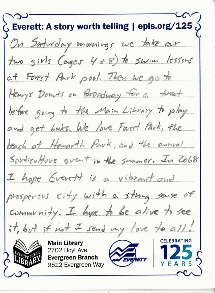 Postcard from Adam, 43 (Courtesy Everett Public Library)