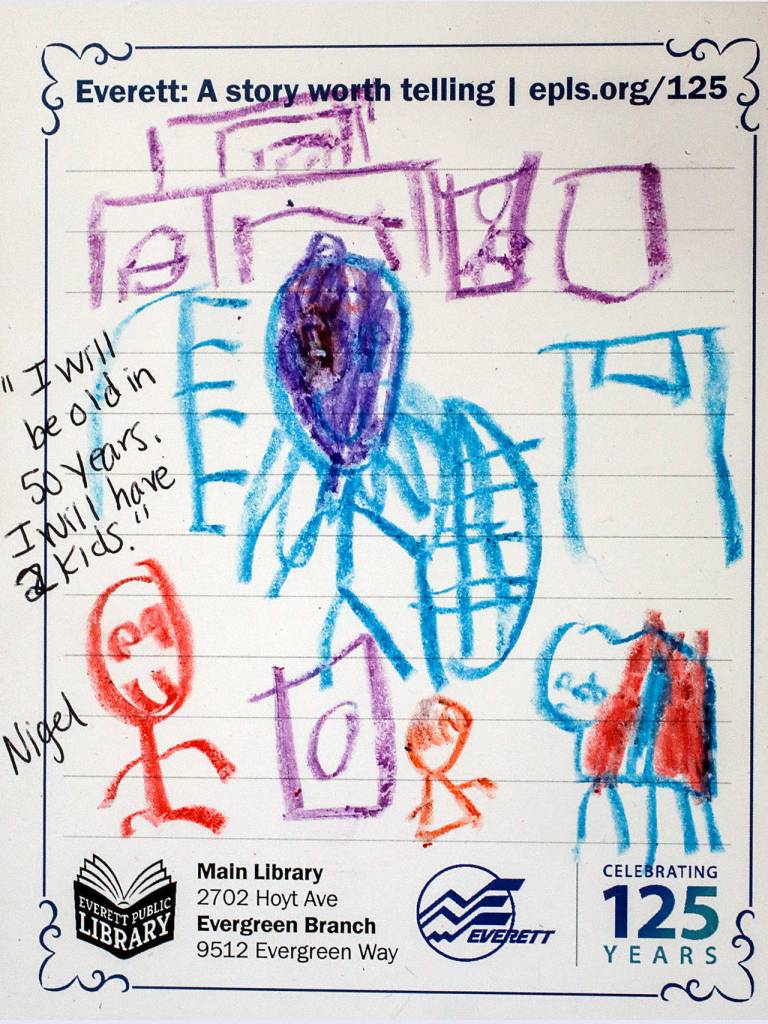 Postcard from Nigel, 5 (Courtesy Everett Public Library)