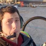 This image, posted to Richard Russells YouTube channel, shows Russell, an airline ground agent who stole an empty commercial airplane, took off from Seattle-Tacoma International Airport and crashed into a small island in Puget Sound on Friday. (Richard Russell/YouTube via AP)