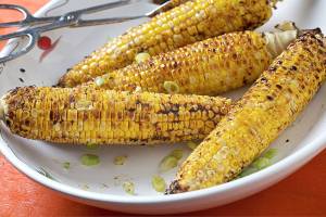 Sweet grilled corn with miso is an irresistible umami bomb