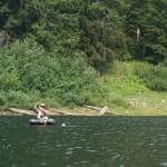 Anna Oenbring of Granite Falls fights a nice cutthroat at the 30-acre Slide Lake. (Mike Benbow photo)