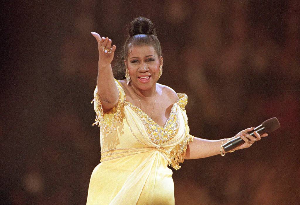 In this 1993 photo, singer Aretha Franklin performs at the inaugural gala for President Bill Clinton in Washington. (AP Photo/Amy Sancetta, File)