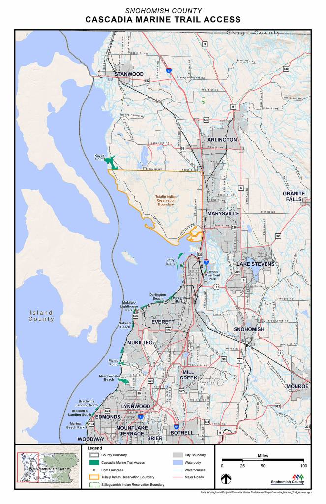 Access points and boat launches along the Puget Sound in Snohomish County. (Snohomish County)