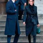 Britains Prince Harry and his then-fiancee, Meghan Markle, leave after a visit to Cardiff Castle in Wales in January. When Meghan wore jeans from the Hiut Denim Company, there was worldwide publicity about a firm in Wales that started to re-employ workers displaced when the local factory closed. (Frank Augstein / AP file)