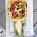 The shrimp ceviche at Franciscos Kitchen & Cantina in Lake Stevens is served inside a halved pineapple. (Sara Bruestle / The Herald)
