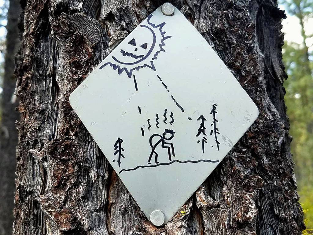 Devin Boyd spotted this signwhich he calls death marchalong the Pacific Crest Trail. (Photo Devin Boyd)
