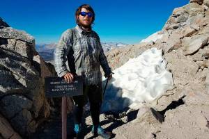 Devin Boyd at Forester Pass in Sequoia National Park. At 13,200 feet it is the highest point on the Pacific Crest Trail. (Photo Devin Boyd)
