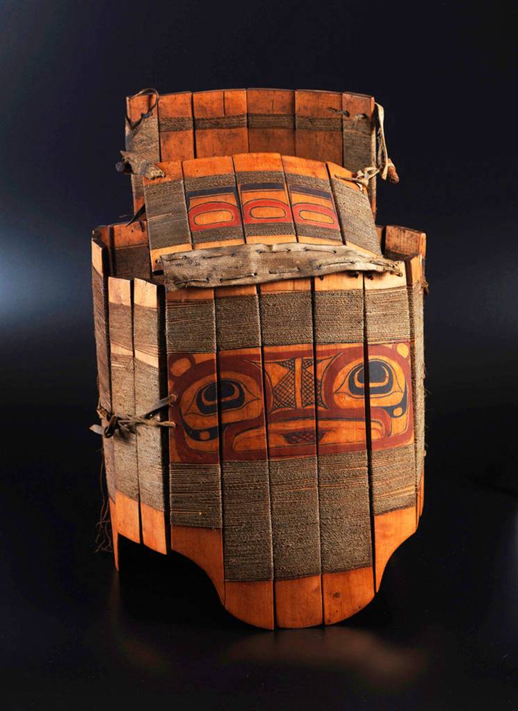 This undated handout photo provided by Brazils National Museum shows wooden armor originating from Vancouver, British Columbia, at the National Museum of Brazil in Rio de Janeiro. (Museu Nacional Brasil via AP)