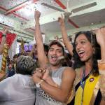 Supporters and members of the LGBT community celebrate Thursday in Mumbai after Indias top court struck down a colonial-era law that made homosexual acts punishable by up to 10 years in prison (AP Photo/Rafiq Maqbool)