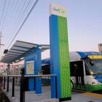A Community Transit Swift bus line station on Evergreen Way in Everett, just south of Casino Road. (Community Transit photo)