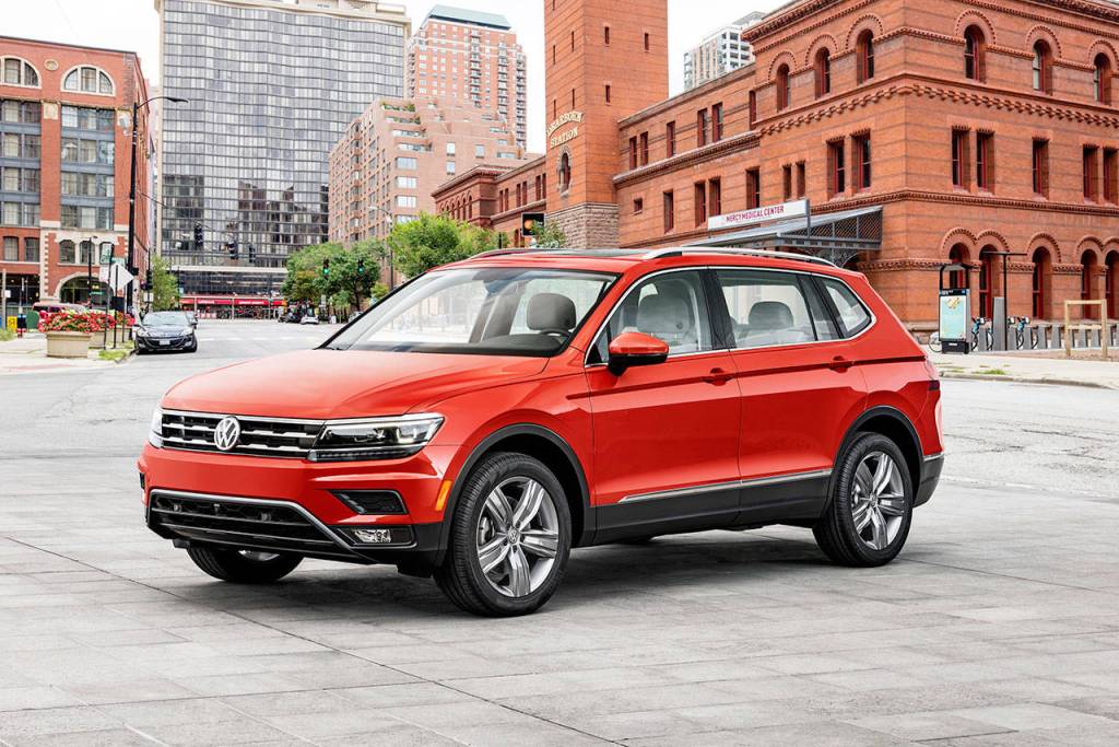 The Volkswagen Tiguan compact SUV has a longer wheelbase and overall length for 2018, with room for a third row seat. (Manufacturer photo)