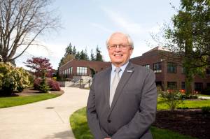 Everett Community College President Dr. David Beyer on Tuesday, April 24, 2018 in Everett, Wa. The Henry "Scoop" Jackson winner is Everett Community College president David Beyer as named by the EASC. (Andy Bronson / The Herald)