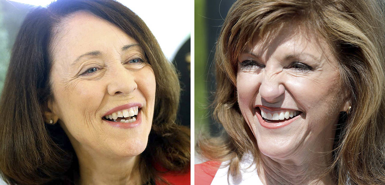 Maria Cantwell (left) and Susan Hutchison