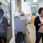 Lori Robins explains some of the process for testing through gas chromatography–mass spectrometry. (Olivia Vanni / The Herald)