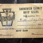 Tim Taylor, whose family is one of the pioneering families in Mukilteo, was 12 when he received his Boys & Girls Club membership card in 1965. (Tim Taylor)