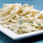 Serve celery root and apple slaw with a sandwich at lunch or roast chicken for dinner. (Photo for The Washington Post by Deb Lindsey)