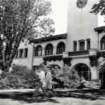 Damage from the Columbus Day Storm on October 12, 1962, in front of the Mission Building on the Snohomish County Courthouse Campus in Everett. (Herald File)