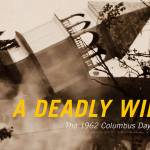 A Deadly Wind, John Dodges new book about the Columbus Day Storm, has on its cover a photo of the collapse of the Campbell Hall bell tower at the Oregon College of Education, now Western Oregon University, in Monmouth, Oregon, north of Corvallis. (Oregon State University Press)