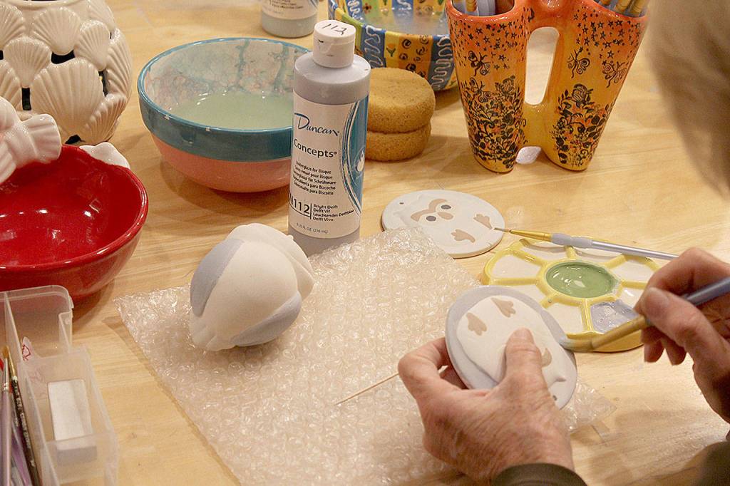 Over the years, Beard has added glass fusing, silk screen and sketching to the roster of do-it-yourself art. (Photo by Patricia Guthrie)