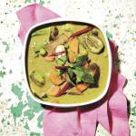 Mixed vegetable green curry is made with coconut milk and a variety of vegetables. (Louise Hagger)