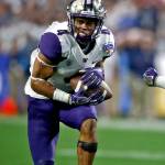 Washingtons Austin Joyner intercepts a pass in the second half of the Fiesta Bowl on Dec. 30, 2017, in Glendale, Ariz. (AP Photo/Ross D. Franklin)