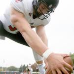 Eastern Washingtons Curtis Billen prepares to snap a ball during an Eagles practice this season. A Mariner High School alumnus, Billen has made a career for himself as a long snapper. (Eastern Washington University)