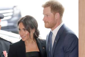 In his capacity as patron of the charity WellChild, Britains Prince Harry and his wife Meghan, the Duchess of Sussex, arrive for the annual WellChild awards in London on Sept. 4. Kensington Palace announced Monday that the two are expecting a child in the spring. (Matt Dunham / AP file)