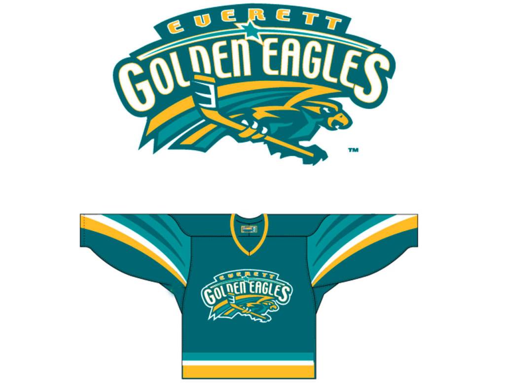 At one point, officials of Everetts expansion hockey franchise considered naming the team the Golden Eagles. The logo and color scheme were created by Keith Flynn. (Courtesy of Everett Silvertips)