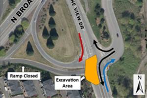 Work to remove heavy metals left by the Everett smelter will impact traffic around the SR 529 and E. Marine View Drive interchange. (Department of Ecology)