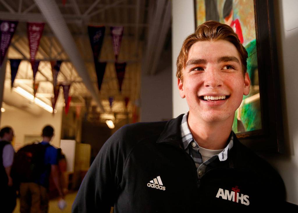 Archbishop Murphy High Schools Anthony Damitio is carrying on a family legacy at the school. He is the fourth brother in his family to attend Murphy, and has a sister who is a freshman there. (Dan Bates / The Herald)
