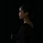 Satoko Miyahara waits to be called out onto the ice during the medal ceremony at the 2018 Skate America competition on Sunday at Angel of the Winds Arena in Everett. (Olivia Vanni / The Herald)